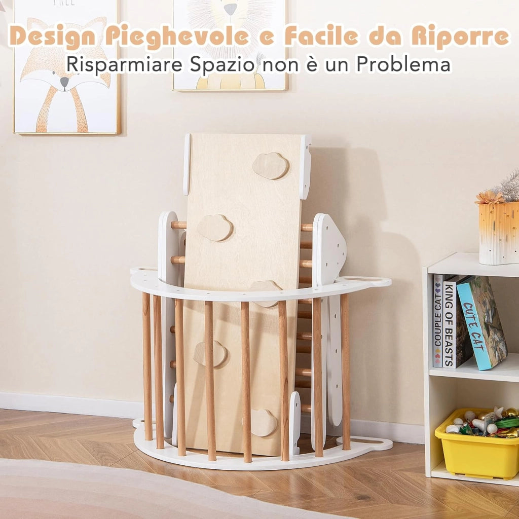 4 in 1 Set da Arrampicata per Bambini, Giocattoli da Arrampicata a Triangolo con Triangolo Arco e Salita, Ideale per Bambini 1 Anni + (Bianco)