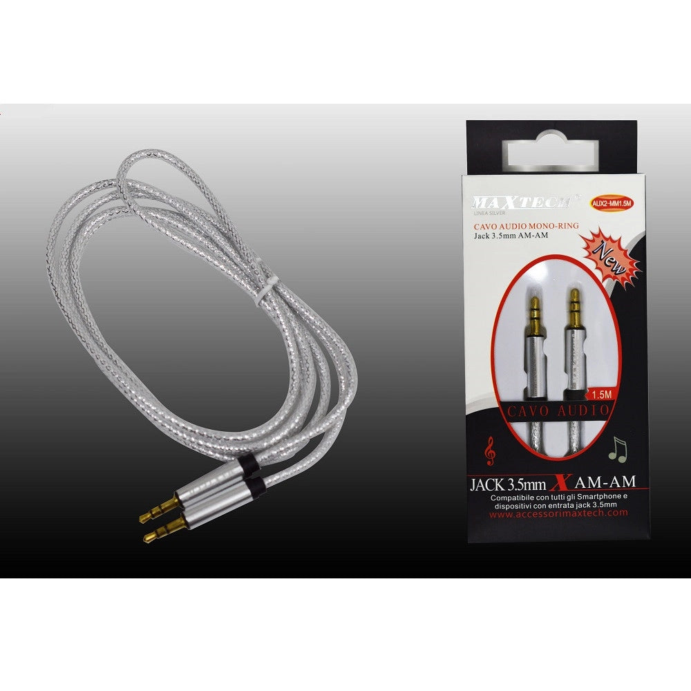 Trade Shop - Cavo Audio Jack 3,5mm Am/am 1,5mt Prolunga Aux Per Smartphone Maxtech Aux2-mm1.5m -