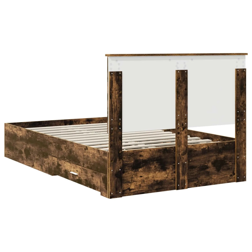 Struttura del letto Rovere fumé 135 x 190 cm Legno multistrato 3409662
