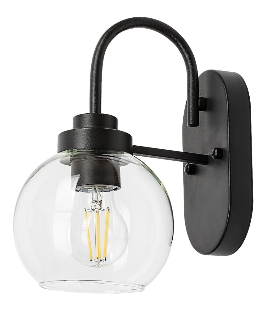 Applique bagno Tirina Rabalux nero opaco E27 IP44 vetro