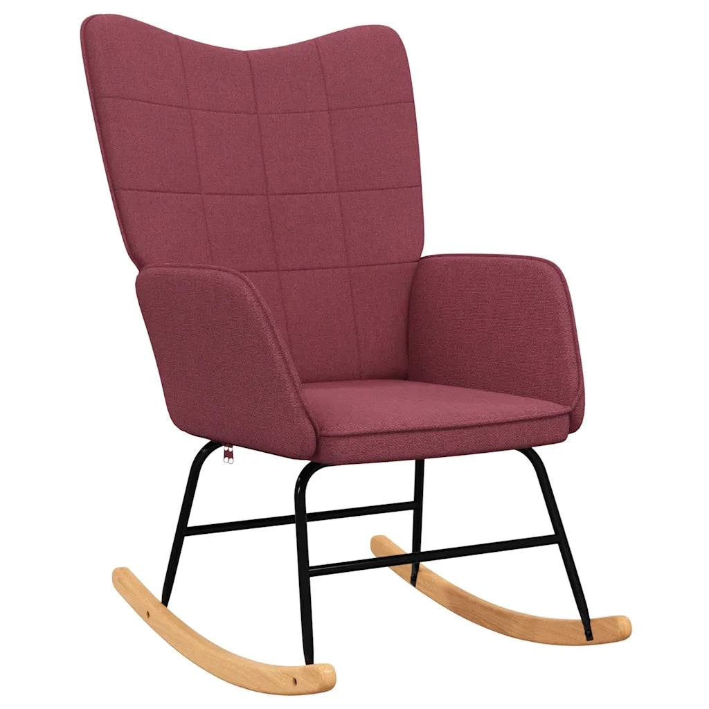 Sedia a Dondolo Rosso Vino in Tessuto CFW6889226
