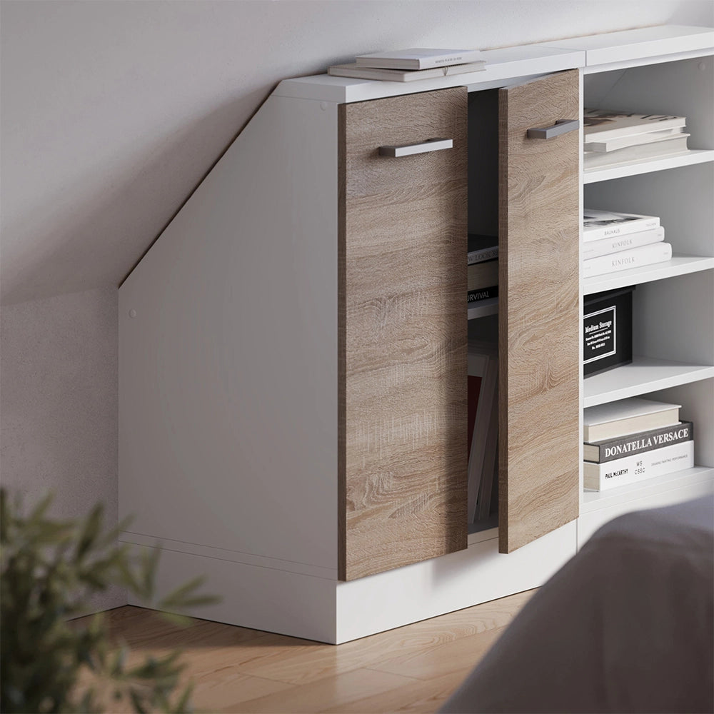 Mobile sottotetto Rion Sonoma/Bianco con 2 porte Vicco