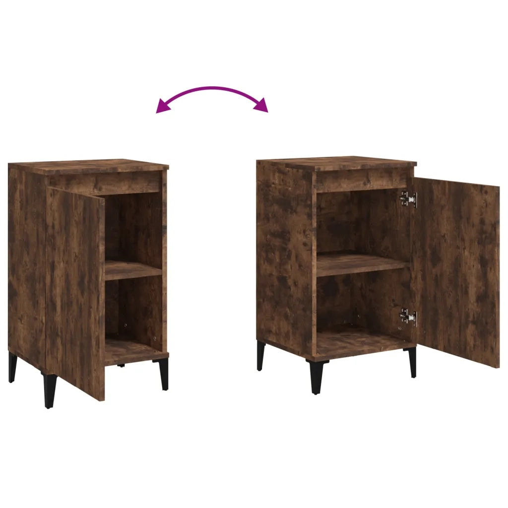 Comodino | Armadio da Notte | Mobiletto da notte Rovere Fumo 40x35x70 cm Legno Multistrato