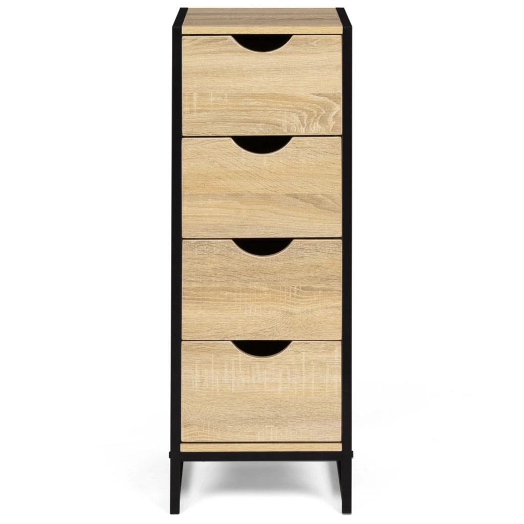 IDMarket - Armario lateral de 4 cajones DETROIT 30 cm para entrada de baño
