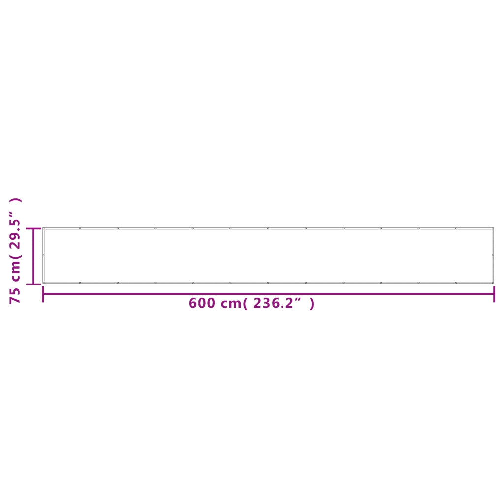 Paravento Balcone Grigio chiaro 75x600cm 100% Poliestere Oxford 4000003