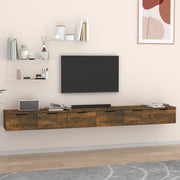 Mobili a Muro 2 pz Rovere Fumo 102x30x20cm in Legno Multistrato cod mxl 32843