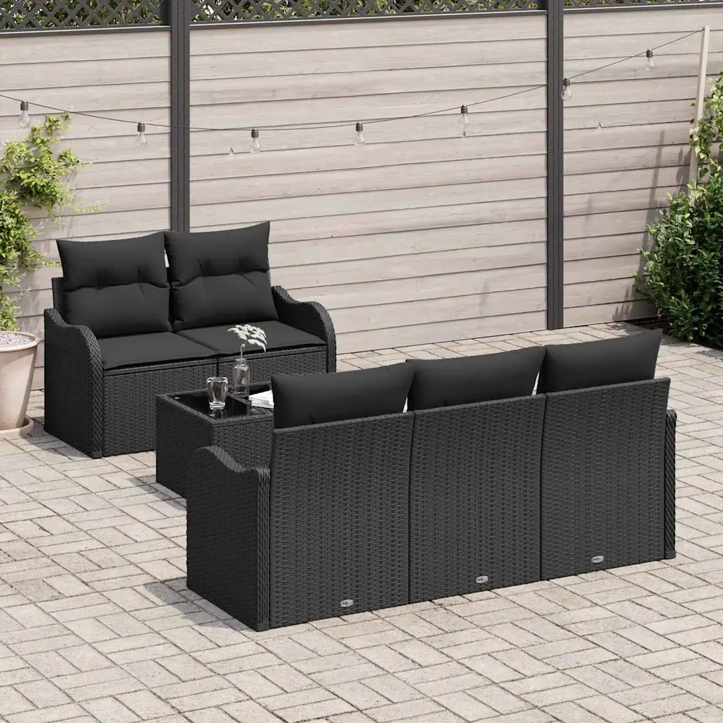 Set Divano da Giardino Nero polyrattan 3345583