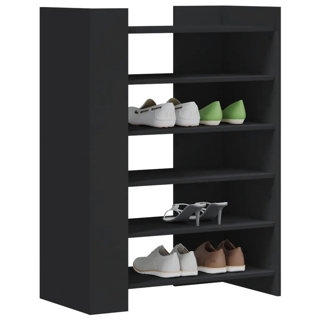 Scarpiera-Scaffale per scarpe Nera 74,5x37,5x100 cm in Legno Multistrato