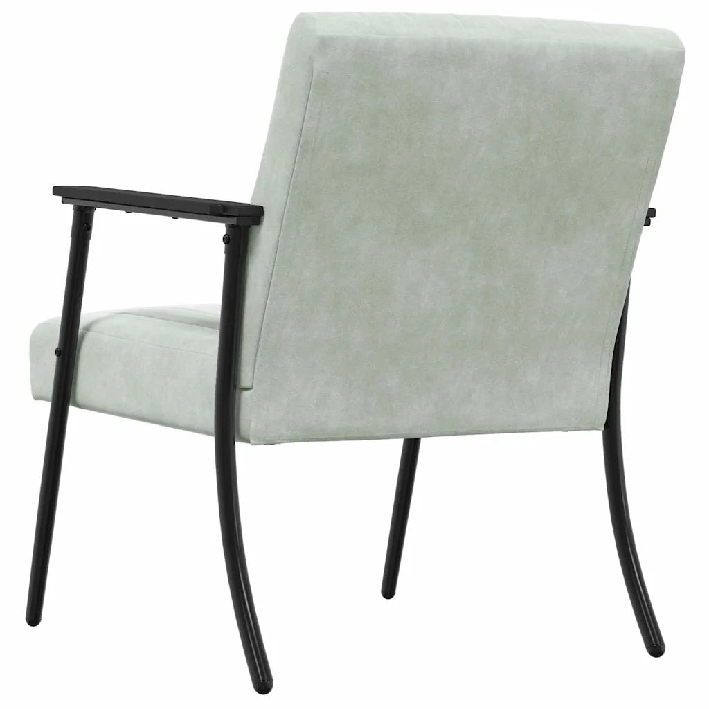 Poltrona-Divano Sedia-Poltroncina Grigio chiaro Velluto 441109