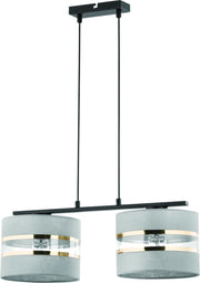 Lampada a sospensione doppia Sara 2xE27 grigio oro Sigma
