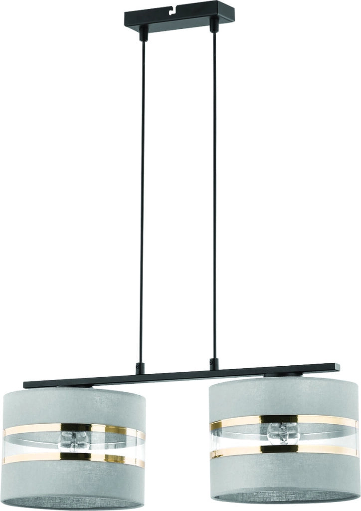 Lampada a sospensione doppia Sara 2xE27 grigio oro Sigma