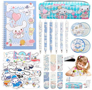 Set di scrittura per bambini Articoli scolastici per ragazze Agenda per bambine Contenitore per penne Penna a sfera Chiave a forma di animale Marcatura per pagine Sticker Regalo per la scuola Festa di inizio scuola