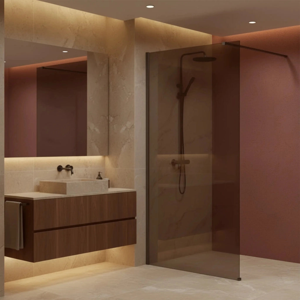 Parete Doccia Rea Flexi Brown / Titan 140