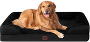 Letto per cani ortopedico per grandi cani, 112 x 81 x 15 cm, Cuscino per cani in espanso poliuretano XL, Divano per cani lavabile, Impermeabile, Antiscivolo, Divano per cani con bordo alto, Nero