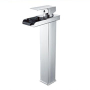 Trade Shop - Rubinetto Miscelatore Per Lavabo Bagno A Cascata Con Piletta Acciaio Cromato 87397 -