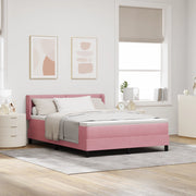 Letto Box Spring con Materasso Rosa 140x200 cm Velluto