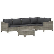 Set di mobili da giardino mobili da esterno 6 pezzi con cuscini resina intrecciata grigia 02_0016813