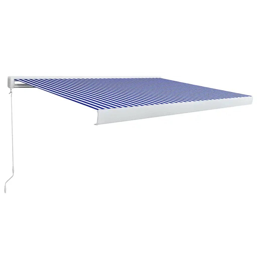Tenda a Cassonetto Manuale 350x250 cm Blu e Bianca cod mxl 20554