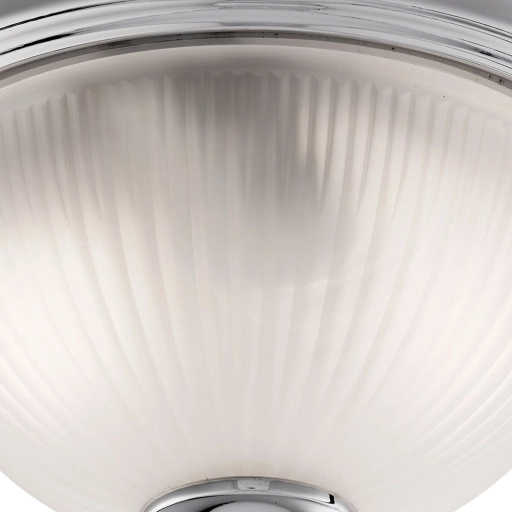 Plafoniera Classica American Dinner Acciaio Cromo Vetro 1 Luce E14