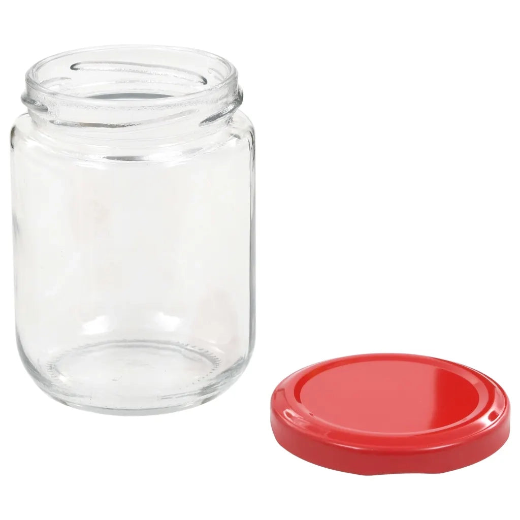 Vasi per Marmellata in Vetro Coperchio Rosso 48 pz 230 ml CFW5716979