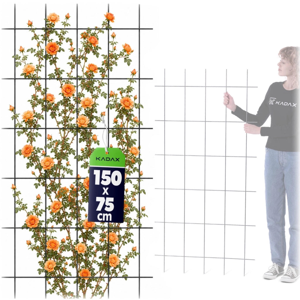 Scala per fiori KADAX, traliccio da giardino in metallo per piante rampicanti, 75x150 cm, resistente.