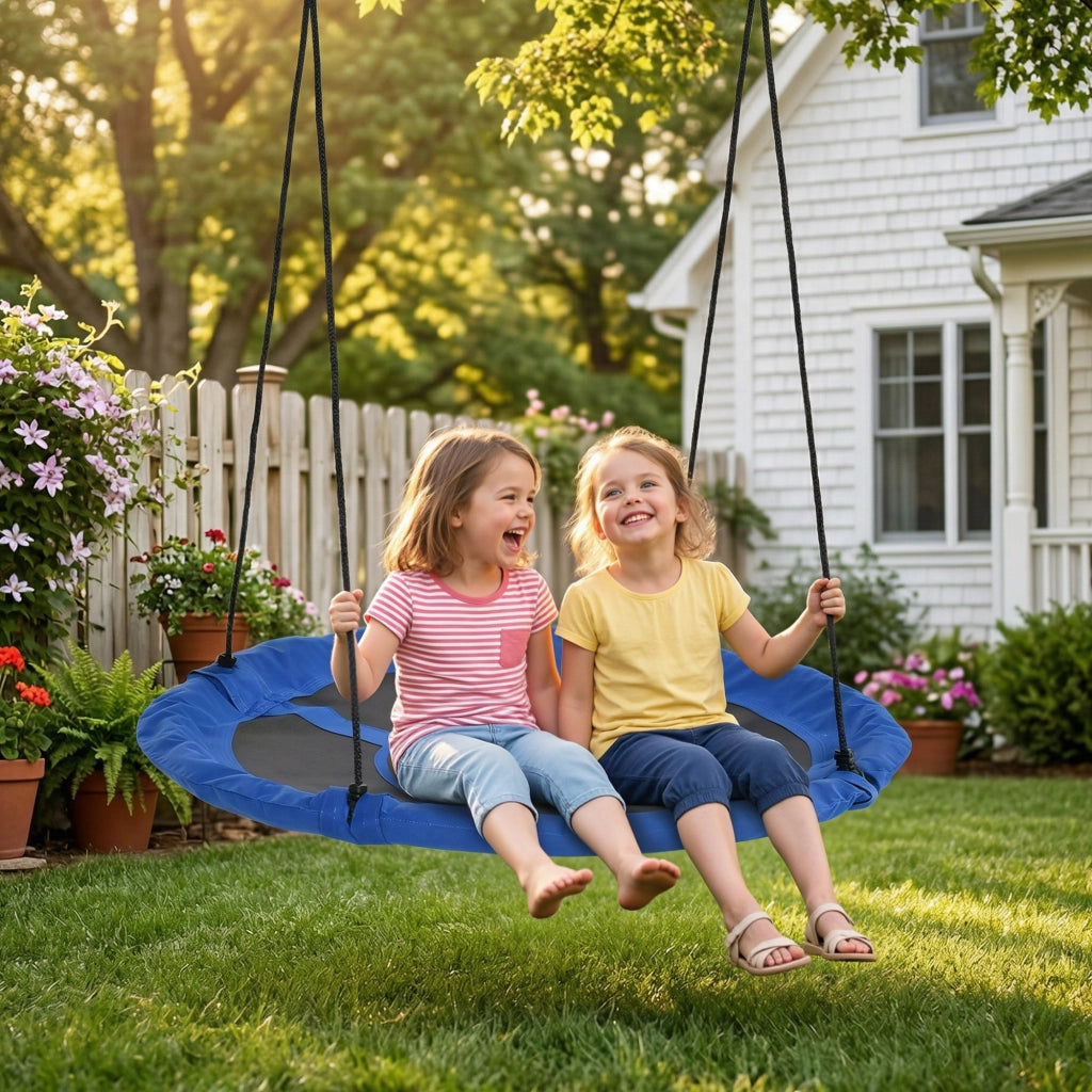 Amaca a nido per giardino ¨C zephmum ¨C Blu, resistente alle intemperie, regolabile, 110 cm