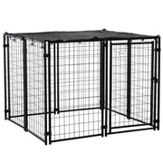 RECINTO PER CANI PIEGHEVOLE CON COPERTURA CON PORTA BLOCCABILE 141X141X113CM