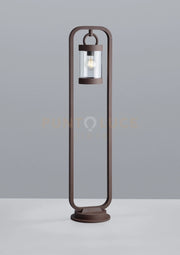 SAMBESI PALO ALTO LED DA ESTERNO LANTERNA CON SENSORE CREPUSCOLARE METALLO RUGGINE H. 100CM 1 LUCE ATTACCO E27