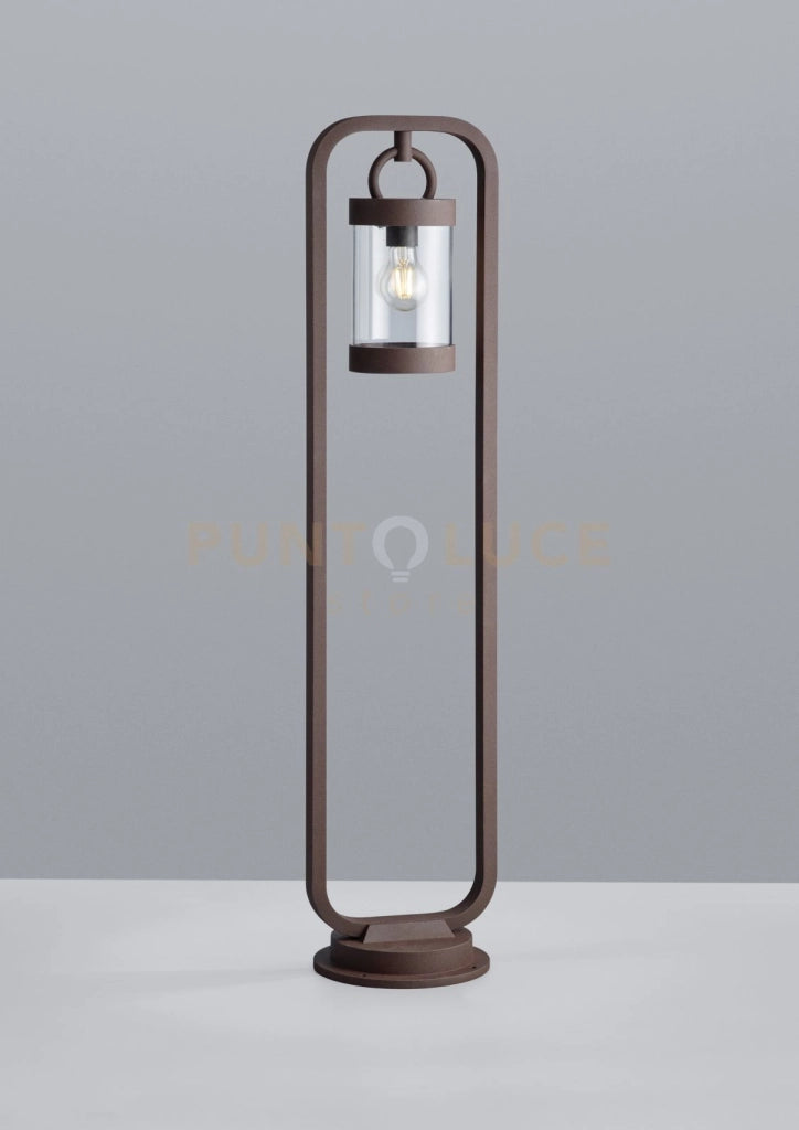 SAMBESI PALO ALTO LED DA ESTERNO LANTERNA CON SENSORE CREPUSCOLARE METALLO RUGGINE H. 100CM 1 LUCE ATTACCO E27