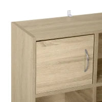 Libreria Scaffale in Legno, Mobiletto Multiuso con 3 Ripiani 4 Scompartimenti e 2 ante, 61.5x29.5x80cm