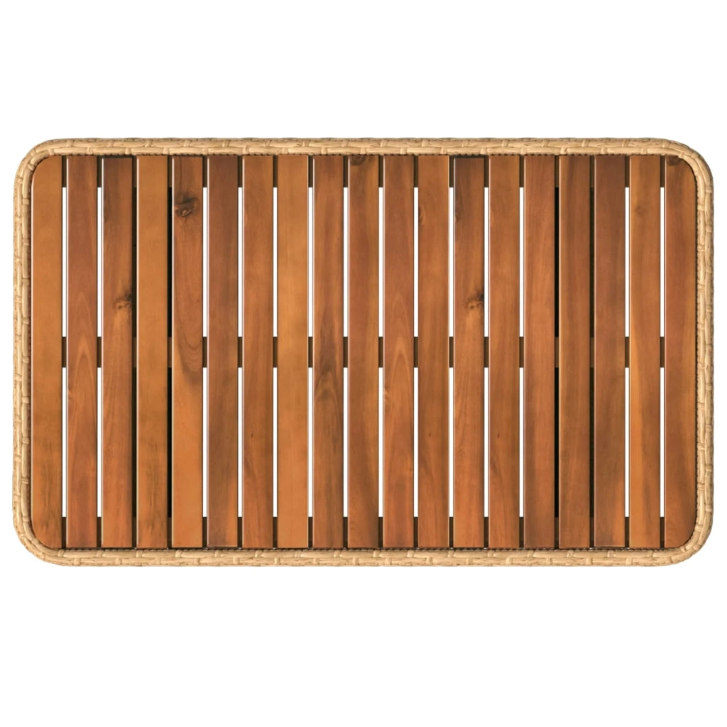 Set da Pranzo per Giardino con cuscino 3 pcs Naturale e Bianco 42026761