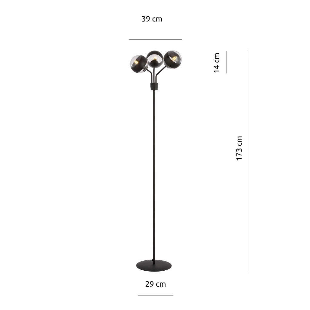 Lampada da terra Emibig NOVA LP3 3xE14 nero 173cm