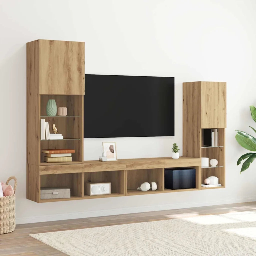 Mobile TV 4 pcs rovere artigianale Legno multistrato 3334390