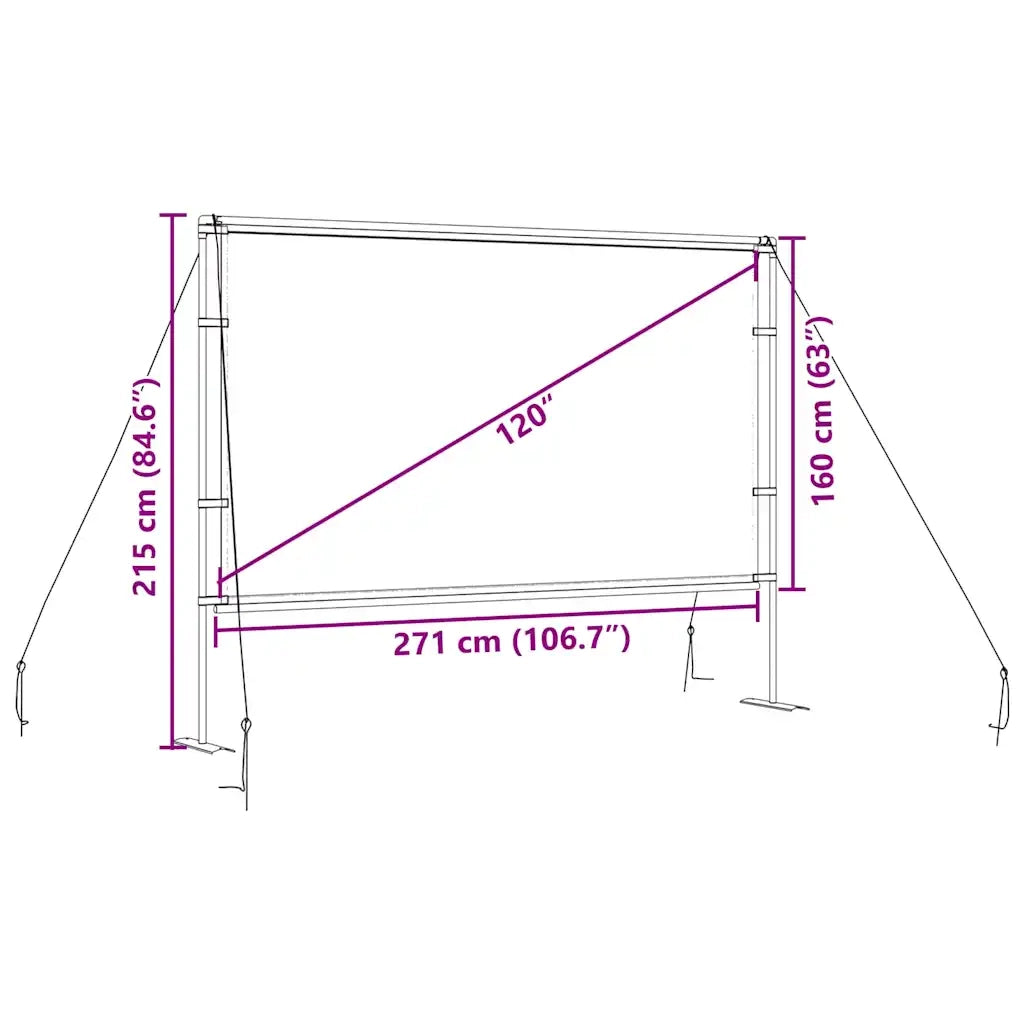 vidaXL Schermo di Proiezione con Supporti 120 Pollici 16:9