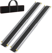 Set di 2 rampe telescopiche in alluminio da 91 a 153 cm - Portata massima: 300 kg - Rampa telescopica di accesso - Rampa di accesso regolabile e portatile per sedie a rotelle e scooter