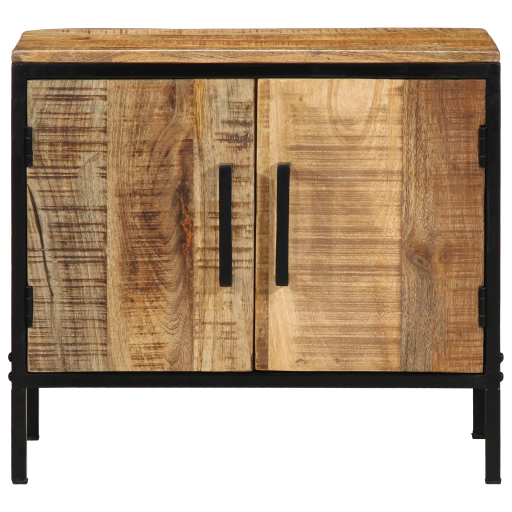Comodini 2 pz 50x30x45 cm Legno Massello di Mango Grezzo