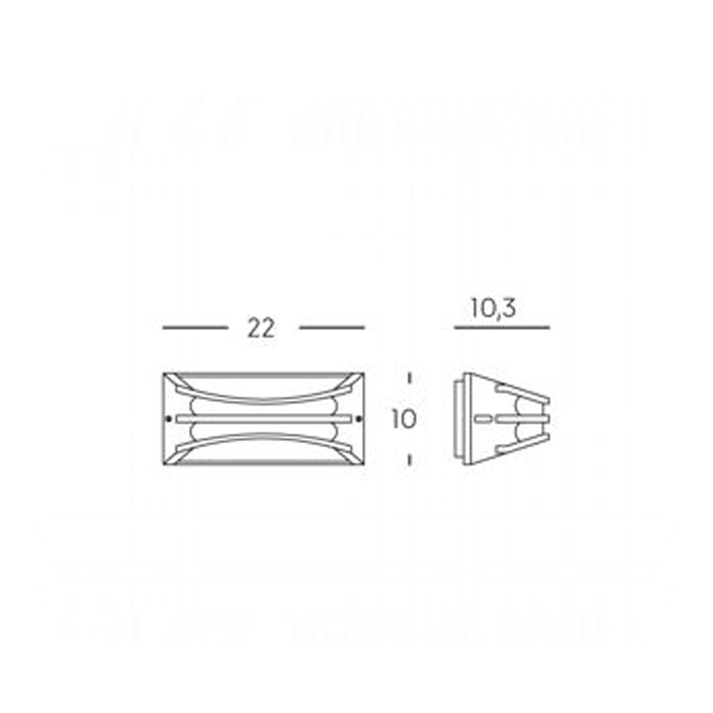 Applique Esterno Contemp. Bra Alluminio E Termoplastica Bianco Led 10W 4000K