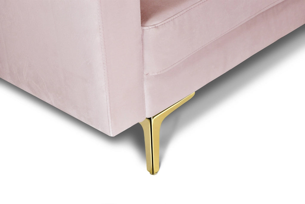 Divano 2 posti in velluto rosa piedi in metallo dorato - Chloe - DI2P-CH19VLT-PD