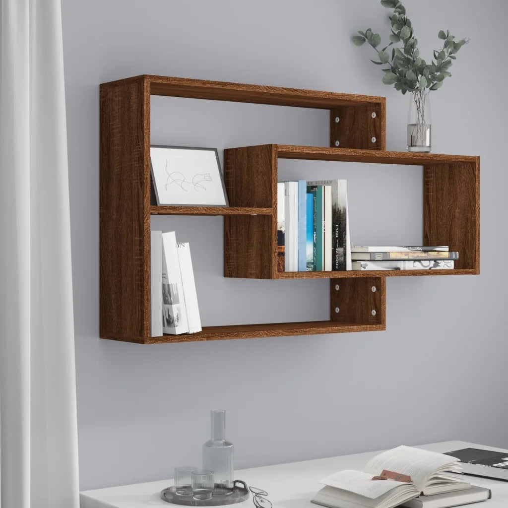 Mensola a Muro | Mensola a parete Rovere Marrone 104x20x58,5 cm Legno Multistrato