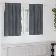 Tende Blackout  con nastro superiore 2 pezzi in velluto grigio chiaro super