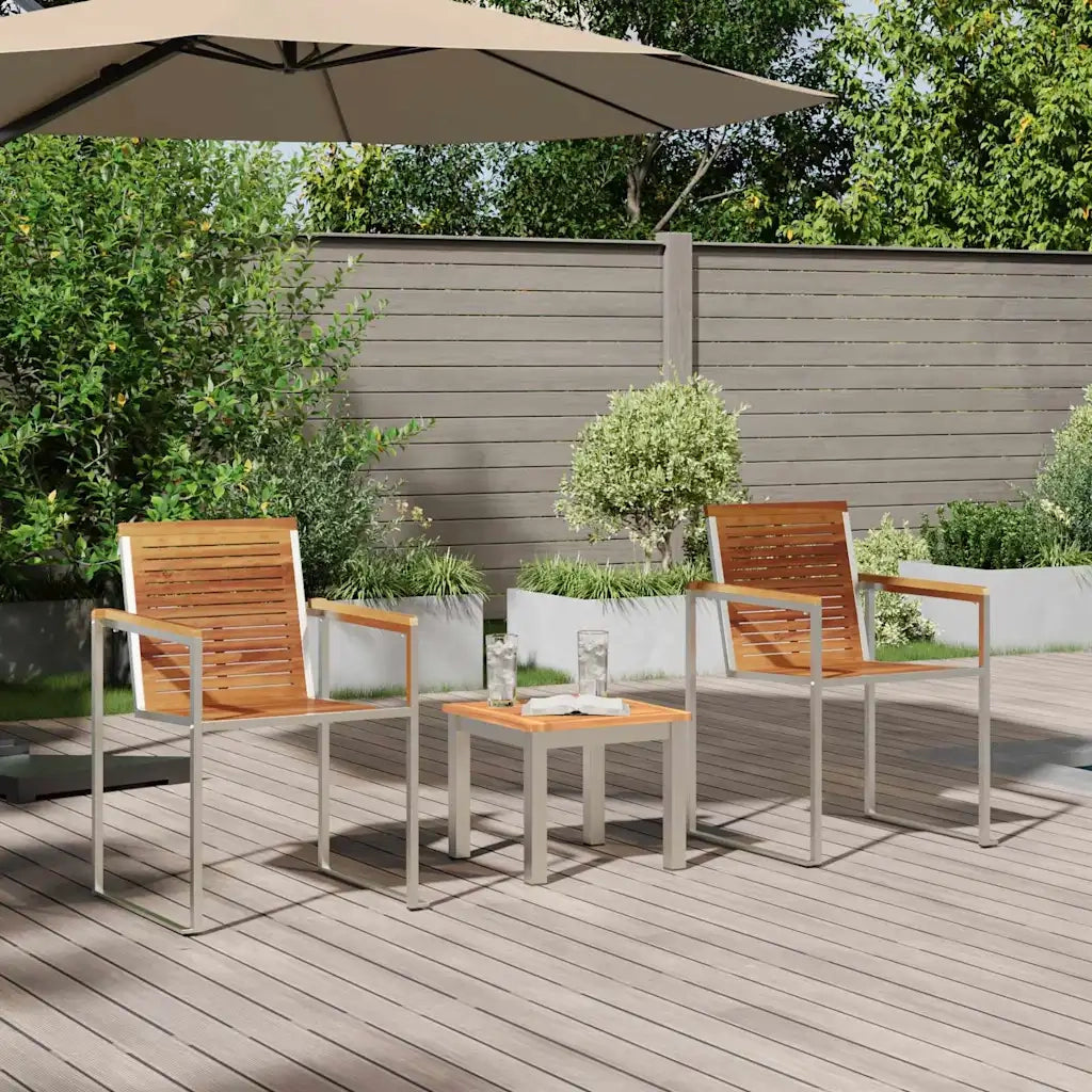 Lettino da sole 3 pcs Marrone Legno di teak solido 3334843