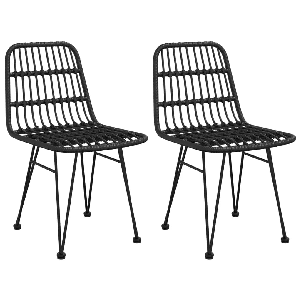 Set da pranzo da giardino mobili da esterno 3 pezzi in resina nera vimini 02_0013677