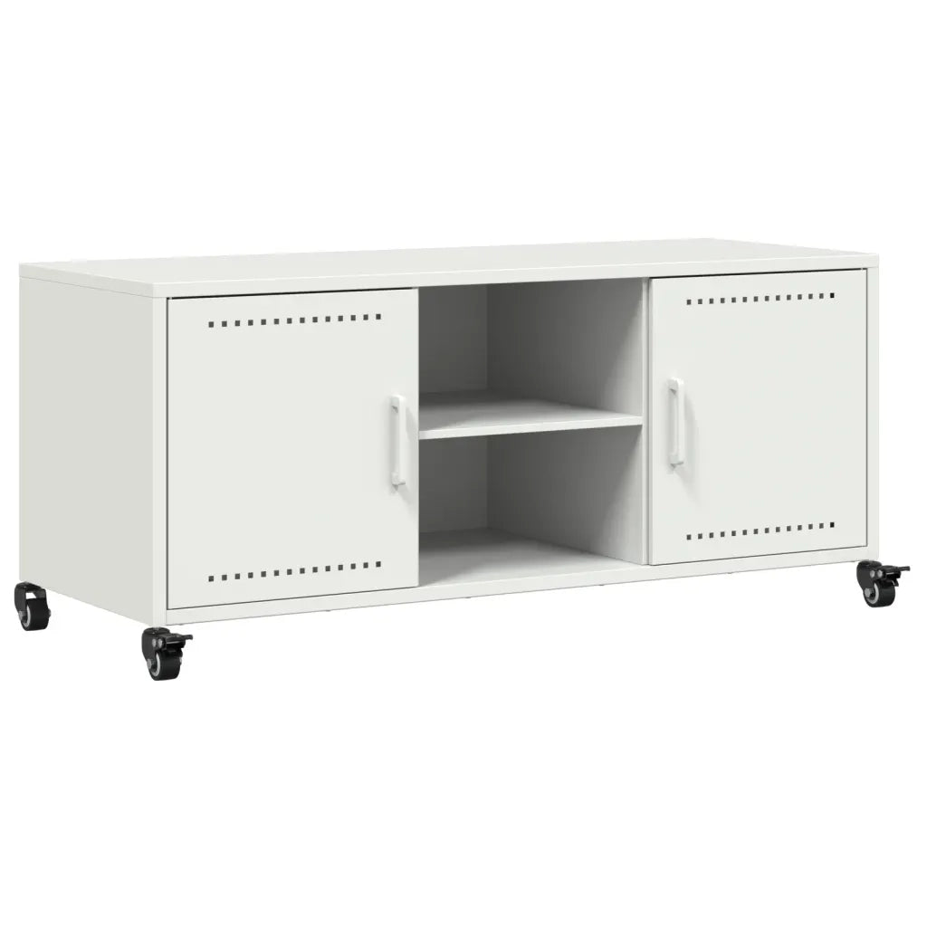 Mobile TV Bianco 100,5x39x43,5 cm in Acciaio