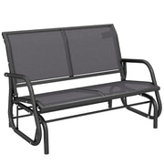 PANCHINA A DONDOLO 2 POSTI DA GIARDINO IN METALLO E TESSUTO A RETE, 120X70X85 CM, GRIGIO