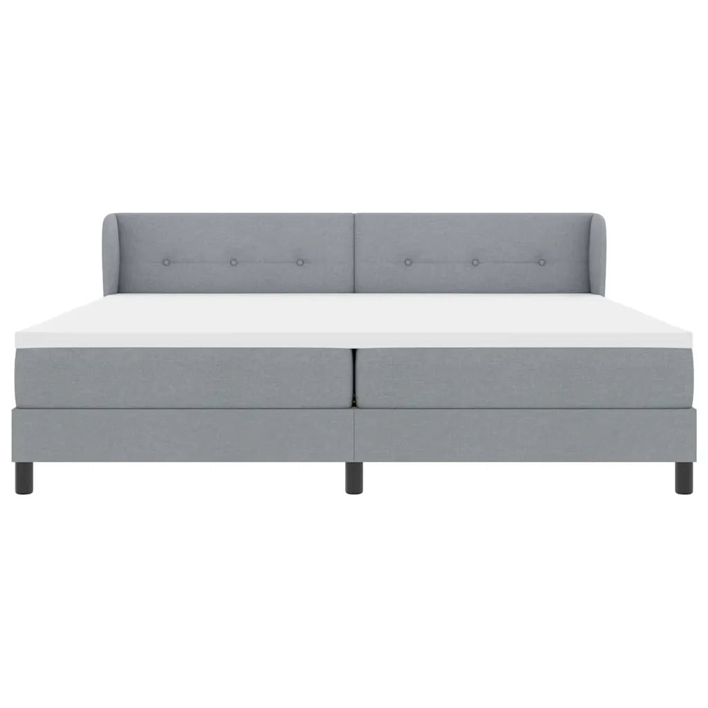 Letto a molle con testiera Grigio chiaro 200 x 200 cm Tessuto 3340045