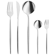 Set di posate in acciaio inox argento 30 pezzi per 6 persone Coltello Cucchiaio Forchetta Cucchiaio Forchetta per torte Design moderno