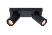 Plafoniera Lucide Taylor nera 2xGU10 dimmer IP44 calda