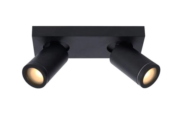 Plafoniera Lucide Taylor nera 2xGU10 dimmer IP44 calda