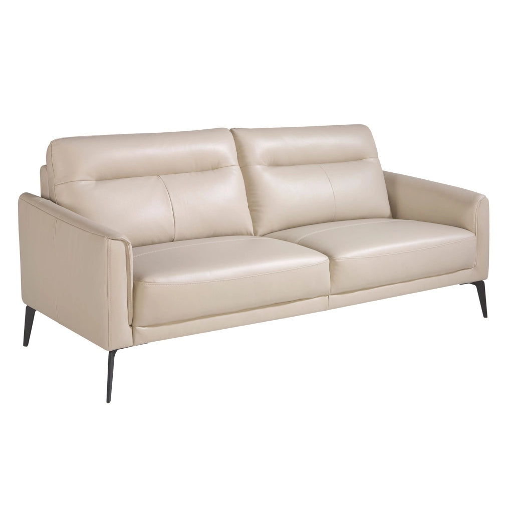 Divano a 3 posti in pelle grigio taupe