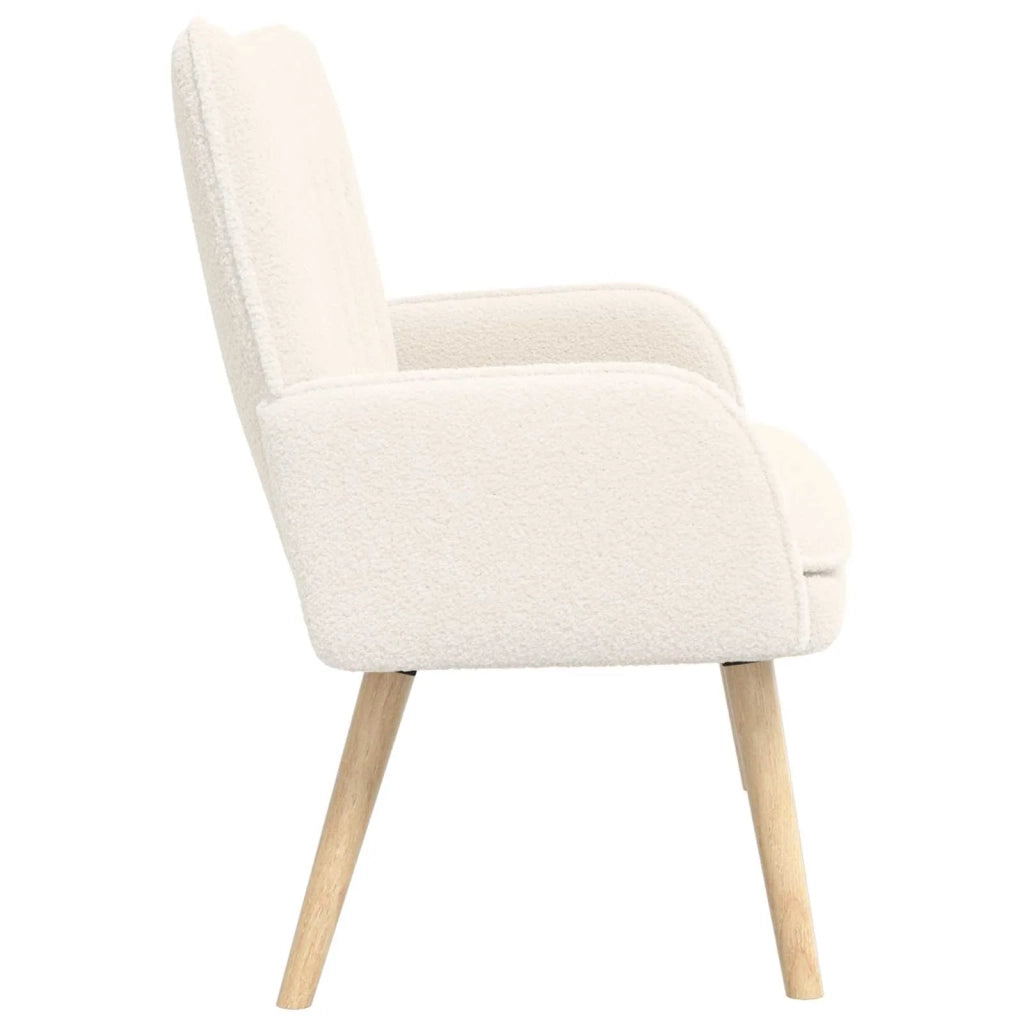 Divano a 2 Posti Crema 115 x 61 x 87 cm Bouclé 42028924
